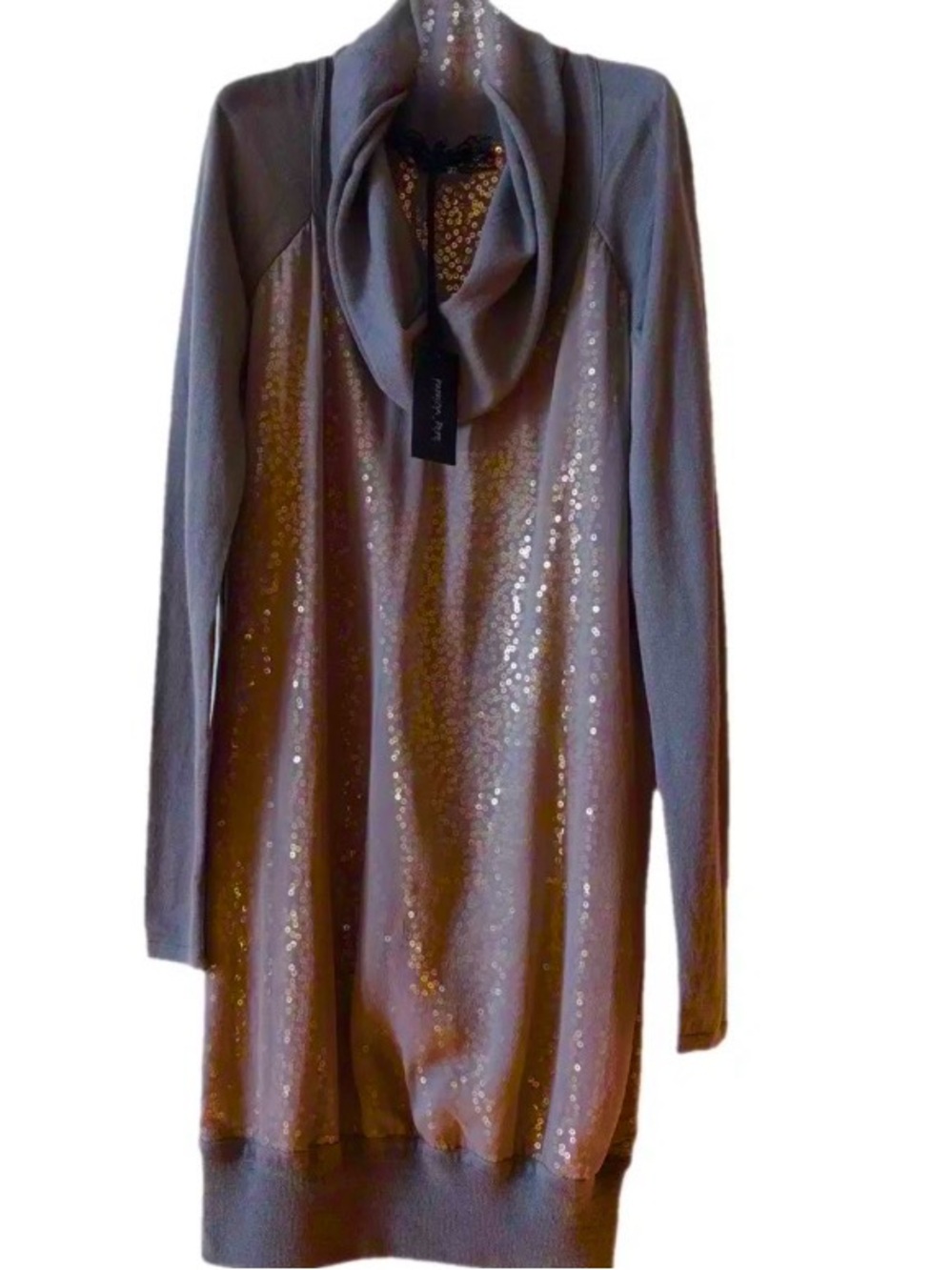 Patrizia Pepe sequin silk & lightweight wool mini dress 2 US 6